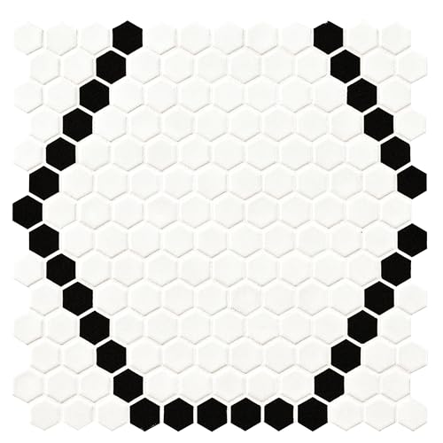 MSI White Black 12 in. x 12 in. Hive Pattern Porcelain Mosaic Tile - image 2