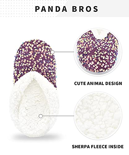 Image of Panda Bros Womens Ballerina Sequin Slippers, Bling House Slippers With Grippers
