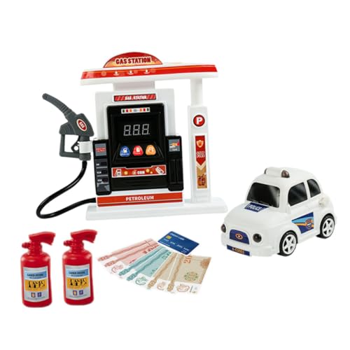 Modèle de garage miniature avec station essence et voiture jouet pour enfant