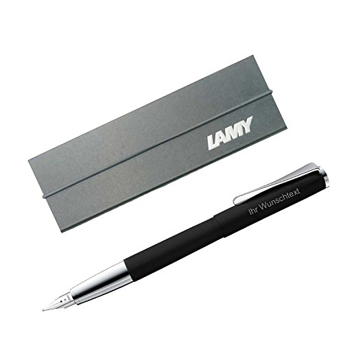 Lamy Füllhalter studio black Modell 067, Feder EF, inkl. Laser-Gravur, Farbe mattschwarz
