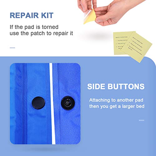 YOUKADA Sleeping-Pad Foam Self-Inflating Camping-Mat for Backpacking Sleeping Pad Double Sleeping Mat Camping Pad 2 Person Camping Mattress with Pillow for Hiking Camping Gear(Blue, Large)