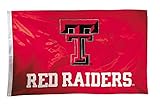 NCAA Texas Tech Red Raiders 2-Sided Nylon Applique Flag with Grommets, 3' x 5', Red (33027)