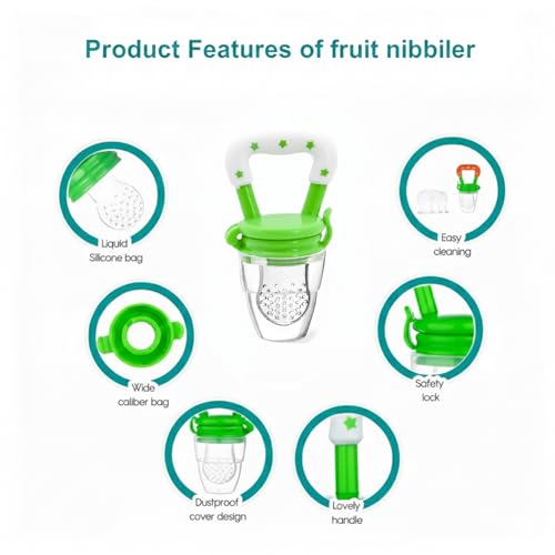 Image of Safe-O-Kid (Pack of 2) Baby Fruit Nibbler /Pacifier - BPA-Free, 100% Pure Silicone, Teether for Baby | Soft Pacifier & Teether for Infants, Assorted