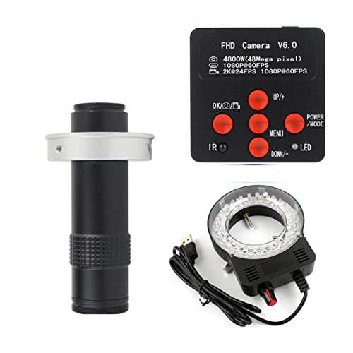 Microscope 2K 48MP HD 1080P HDMI USB Digital Video Microscope Camera 100X 300X C-Mount Lens(130X A)