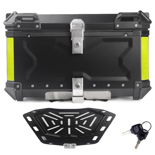 Bauletto Moto 36L bauletto Nero Argento posteriore Baule per moto box bagagli per moto alluminio con serratura di LNero80 L