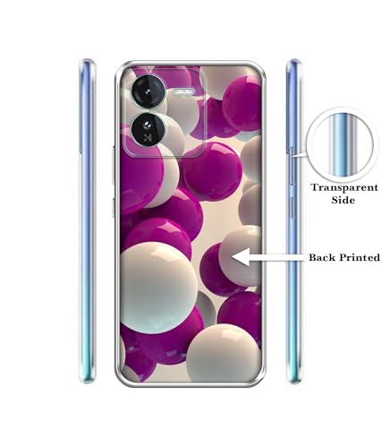 Image of Casotec 3D Balloons Design Printed Silicon Soft TPU Back Case Cover for iQOO Z9 5G, Multi Colour