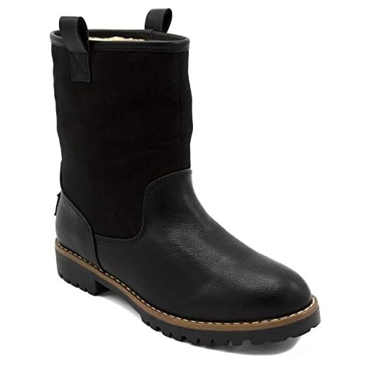 Nautica Womens Winter Boots Sherpa Fur Lined Low Shaft Mid Calf Bootie-Bosun 3-Black-9