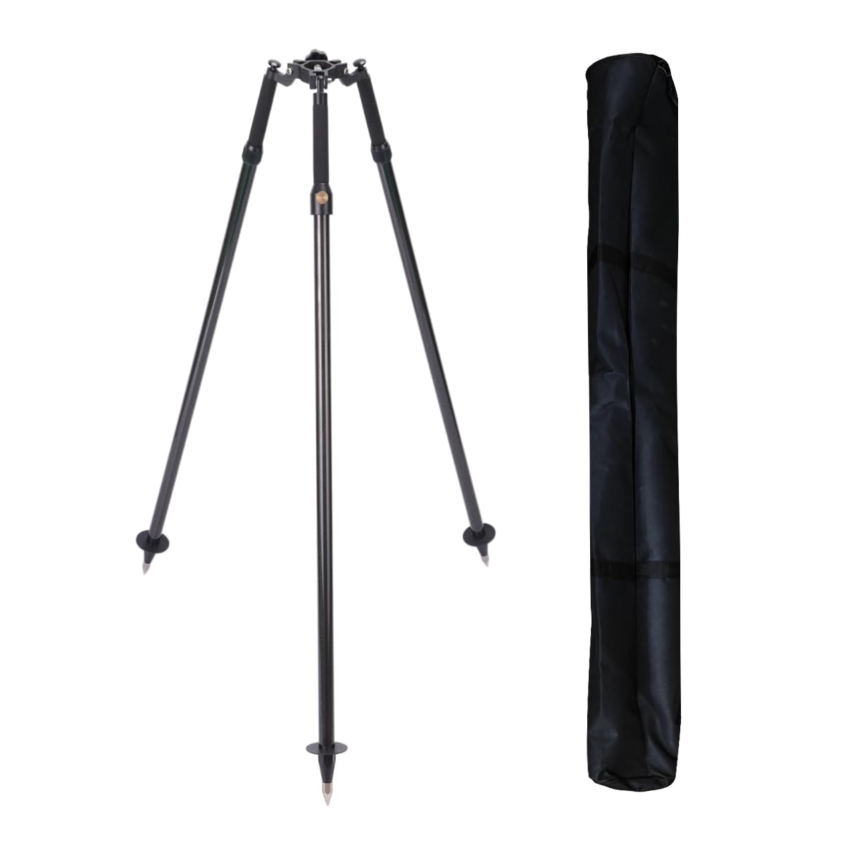 Treppiede professionale in fibra di carbonio con rilascio del pollice, treppiede per aste prisma e sondaggi, compatibile con stazioni totali e apparecchiature di rilevamento