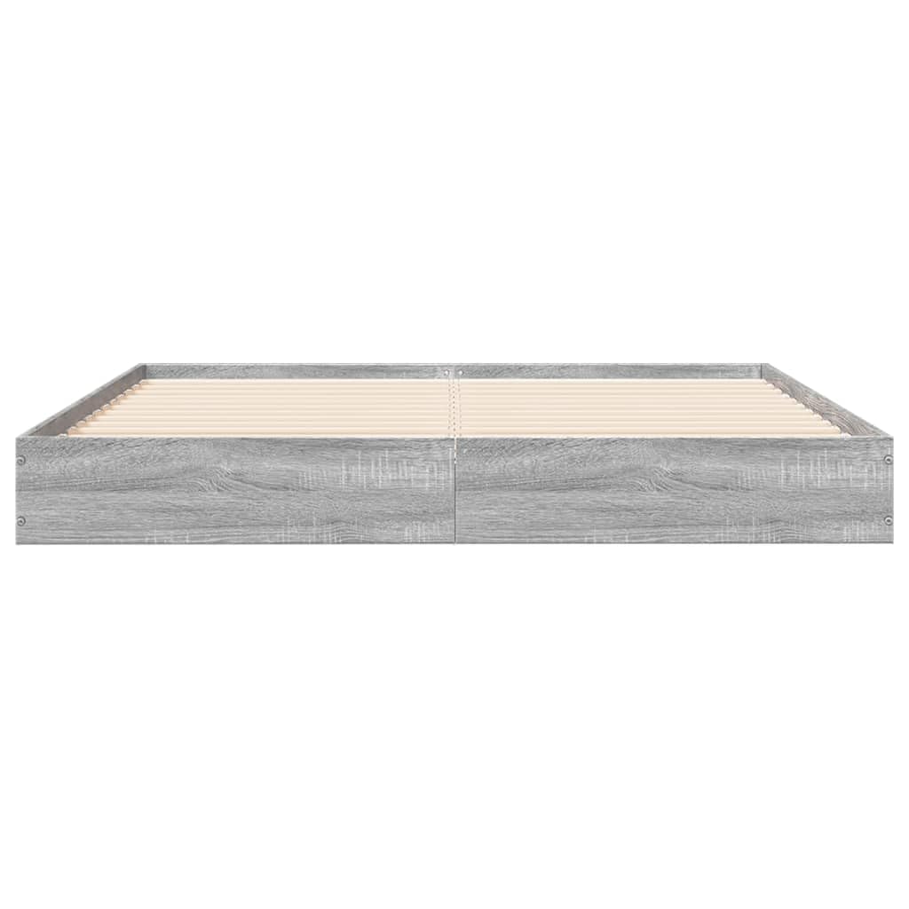 vidaXL Giroletto Grigio Sonoma 140x200 cm in Legno Multistrato, Mobile Camera da Letto, Letto, Struttura Letto, arredo Camera da Letto, Base Letto