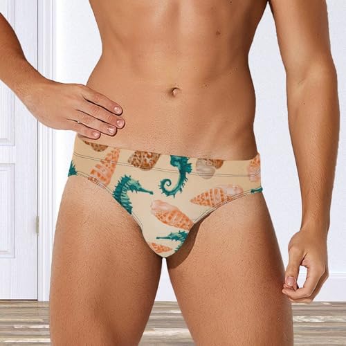 Seahorse and Starfish Mens Swim Briefs Quick Dry Swimming Trunks Training Swimsuit Low Rise Swimwear4