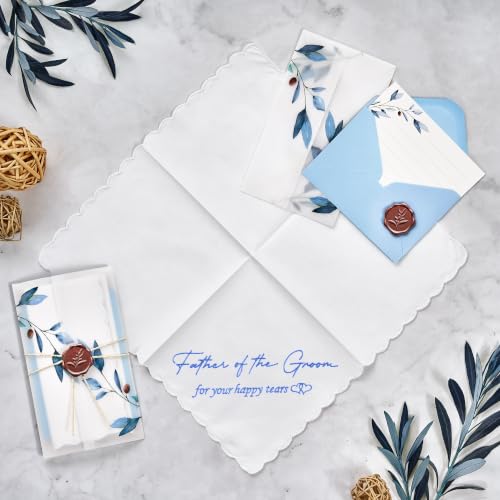 Image of Wedding Handkerchief, Something Blue for Bride, Mother of the Bride Gift