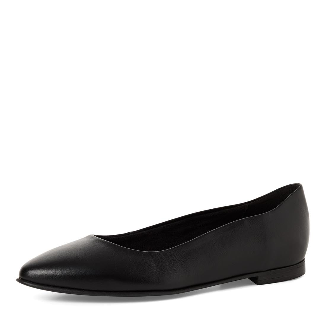 Tamaris Women's ballet flat leather flat black 5 UK