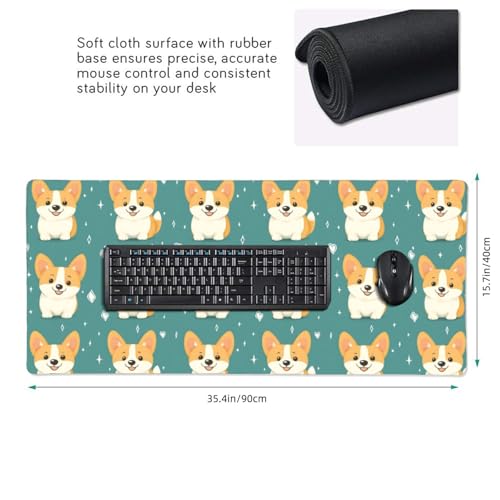 Grand tapis de bureau de jeu avec bords cousus haute densité