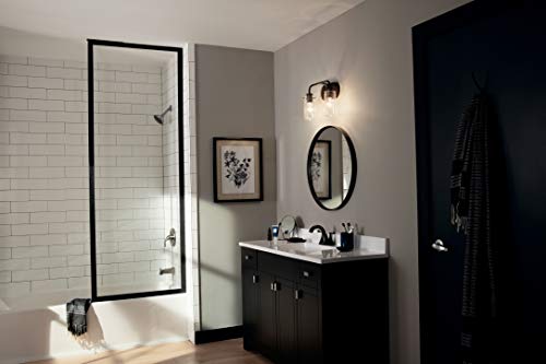 Image of KICHLER Braelyn 14.75 inch 2 Light Vanity Light with Clear Seeded Glass Olde Bronze
