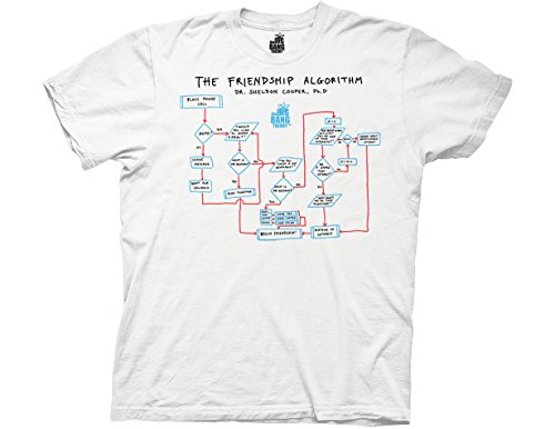 Ripple Junction Big Bang Theory Friendship Algorithm Adult Tee,White,Large