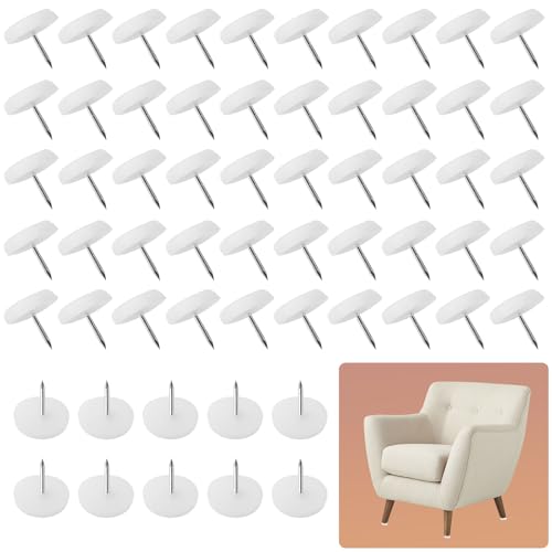 Cozlly 100 pcs Topes Patas Sillas 20 mm Tacos, para Sillas y Mesa de Madera Clavos, para Pies de Muebles Protector Pies de Sillas y Suelo Almohadillas, para Muebles de Madera Fácil de Mover - Blanco