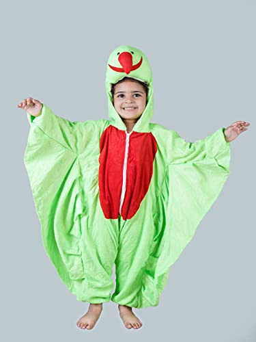 Image of BookMyCostume Green Parrot Tota Pet Bird Kids Fancy Dress Costume 7-8 years