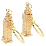 DOITOOL 2 Llaveros Colgantes Big Ben de Aleación de Zinc Dorada, Llavero Decorativo Vintage para Bolso y Mochila, Accesorio Creativo para Decoración de Llaves y Equipaje, Obsequio Londres