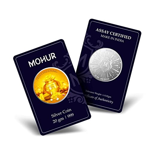MOHUR Silver Coin 20 Gm, Happy Dhanteras Colored Pure Silver (999) - Image 4