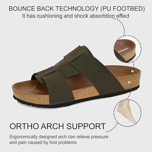 Image of Centrino Men's Berkin-Style Slip-On Sandals | Open Toe Design | Soft PU Footbed | Lightweight & Comfortable | Arch Support | On-Grip Sole | Casual Outdoor Wear (9211)