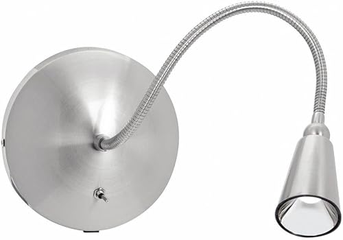 Access Lighting 62089-BS - Lámpara de pared LED de cuello de cisne, acabado de acero cepillado