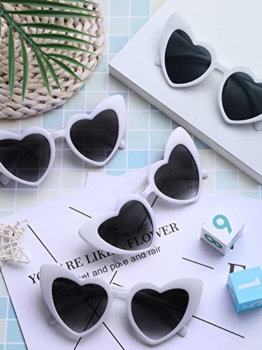 Flutesan 20 Pairs Retro Heart Sunglasses Vintage Cat Eye Heart Glasses Women Bachelorette Bride Sunglasses Bulk4