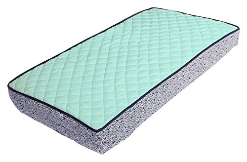 Bacati - Tribal Noah Mint/Navy Quilted Top Changing Pad Cover (Solid Top Mint/Navy)