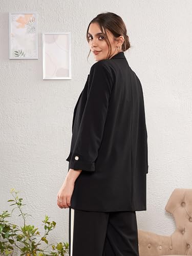 Image of Sassafras worklyf Women's Blazer Regular Fit Full Sleeves Longline Front Open Show Pocket - Casual Workwear Blazers
