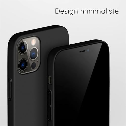 Coque iPhone 12 et 12 Pro MoEx rigide noir mat métallisé protection ultra fine