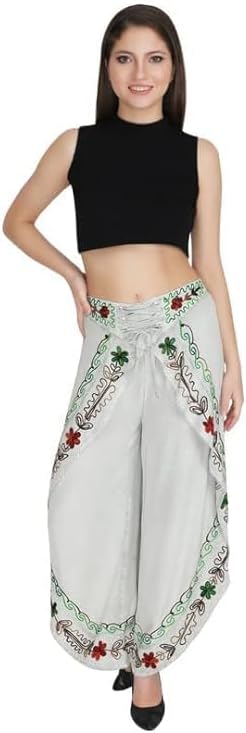 Ukal Rayon Women's Fit Relaxed Yoga Fitness Wide Leg Dhoti Pants Plazzo