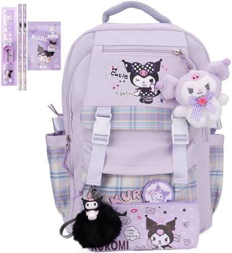 Juju Purple Kawaii Backpack - Cute Kawaii Stuff Mochila Kawaii - Cute Backpacks For Girls - Backpacks For School Girls - Cute Backpack For School (Pur)