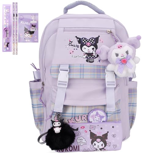Juju Purple Kawaii Backpack - Cute Kawaii Stuff Mochila Kawaii - Cute Backpacks For Girls - Backpacks For School Girls - Cute Backpack For School (Pur)