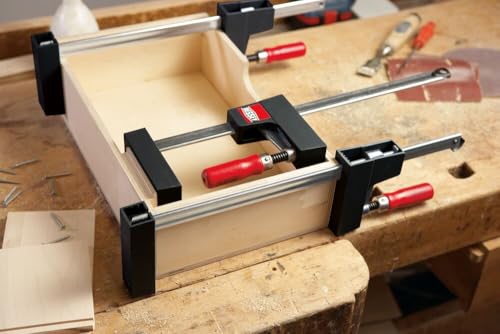 BESSEY Leichte Korpuszwinge UniKlamp UK16, Spannweite 160 mm Ausladung 80 mm, Parallele Spannflächen mit extra großen Auflageflächen, Gewicht 0,62 Kg