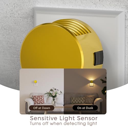 Image of Briignite Night Lights Plug into Wall [2 Pack], Dusk to Dawn Sensor Nightlight, Brightness Adjustable, 3000K Soft White, Dimmable Plug in Night Light for Bathroom,Bedroom, Hallway, Stairs, Kitchen