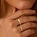 SELSHE Rings for Women Non Tarnish,Fashion Ring Stack Simple 14k Gold Plated Ring Set Dainty Thumb rings for Women Gold Jewelry size 10