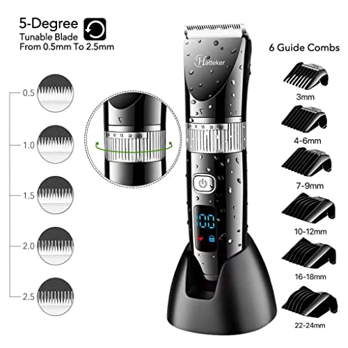 Hatteker Cordless Hair Trimmer Pro Hair Clippers Beard Trimmer For Men Haircut Kit Cordless Usb Rechargeable Waterproof #TOP2