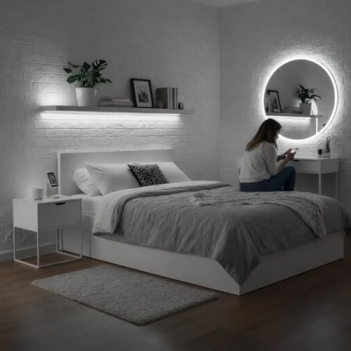 Image of White Neon LED Strip Light 5 Meter with Adapter | Flexible IP65 Waterproof Silicone Rope Light for Indoor and Outdoor Bedroom, Ceiling, Gaming Room, Party & Decoration