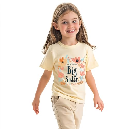 Image of Big Sister Shirt Toddler Shirts Promoted to Big Sister Announcement Big Sis Tees Little Kids Top 2-7T