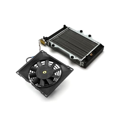 オートバイ用ラジエータークーラー水12Vファンキット Zongshen 200cc 250cc 300ccエンジン ATV ゴーカート UTV バギー クワッドバイクパーツに適合(4 holes)