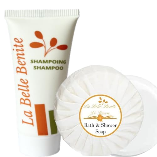 50 Savons + 50 Shampoings, SET DE COURTOISIE, Savon 20g et Shampoing 30ml,