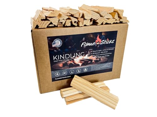 Flame Sticks Natural Wood Kindling 78 lbs of 5-6 Long Kiln-Dried Fire Starter Sticks 100% Chemical-Free Easy Lighting for Campfires Fire Pits Grills Pizza Ovens & Wood Stoves