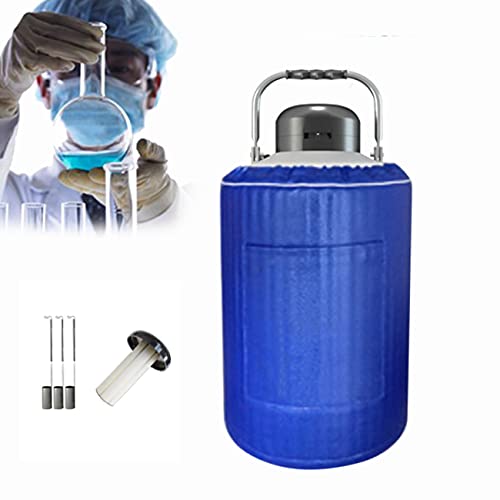 ZhiLianZhao Criogénico Estático Tanque de Nitrógeno Líquido, con Mango Antideslizante, Resistencia Bajas Temperaturas para Gastronomía Molecular, Campo de Biología, Industria Belleza,6L
