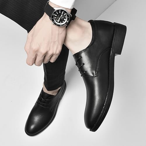Men's Dress Shoes Genuine Leather Platform Slip-On Oxfords Casual Tuxedo Leather Derby Shoes Non Slip Casual Business Formal Shoes3