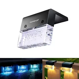 Homehop Abs Solar Led Light For Home Outdoor Waterproof Wall Lamp Garden Balcony Decoration Fancy Decorative Items (Warm, Multicolor, Pack Of 1) - Black