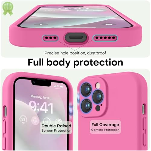 Image of LOVE 3000 Designed for iPhone 13 Pro Max Case, Premium Silicone with [Soft Anti-Scratch Microfiber Lining] Shockproof Protective Phone Case for Men Women Girls 6.7 inch, Pitaya