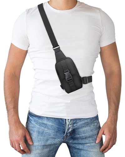 Peicees Small Sling Bag para Hombre, Bolso Táctico Impermeable miniatura 2