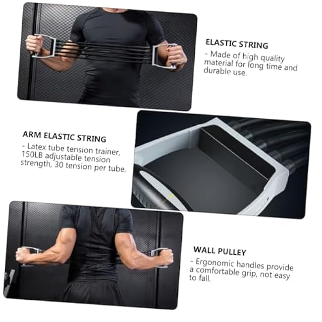 FAVOMOTO 1Pc Spring Chest Expander Fitness Equipment Elastic Resistance Rope for Strengthening Chest Arms and Shoulders Durable Design with Ergonomic Handles Portable