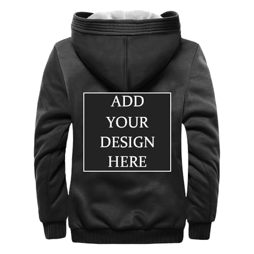 Custom Hoodies for Men, Personalized Zip Up Fleece Jacket, Warm Coat Design with Your Own Logos/Pictures/Text3