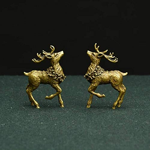 Cerfs en laiton objet déco maison : statuette cuivre pur et sculpture salon