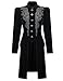 SUPLEAP Women Victorian Steampunk Vintage Renaissance Jacket Gothic Frock Coat Uniform (Black, X-Large)
